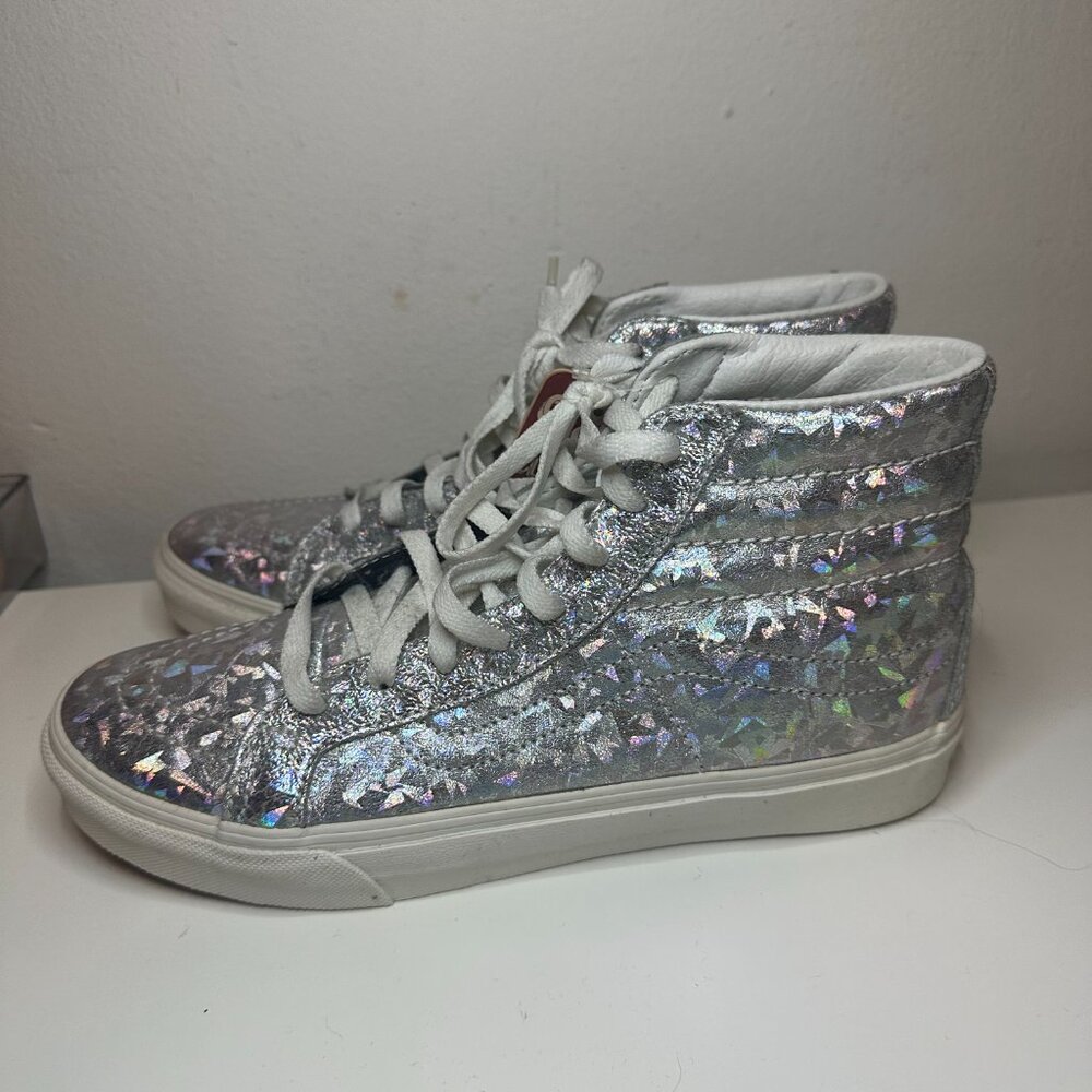 Vans HOLOGRAM Silver SK8-Hi Slim Women's Sneakers Size 8 New with Tags Mens 6.5 - Picture 3 of 9